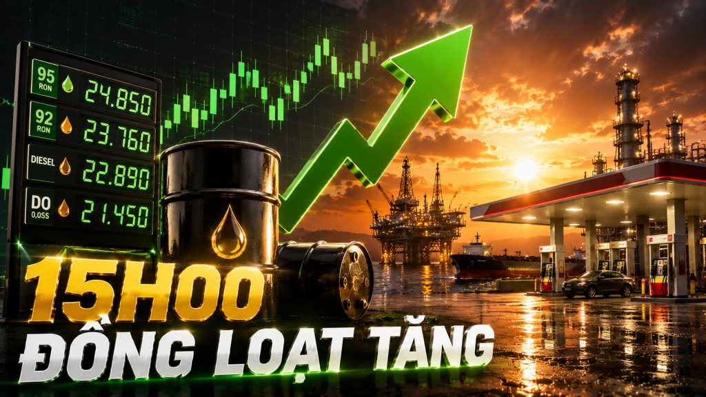 Cập nhật giá xăng dầu chiều 30/07/2026: Đồng loạt tăng trở lại từ 15h00