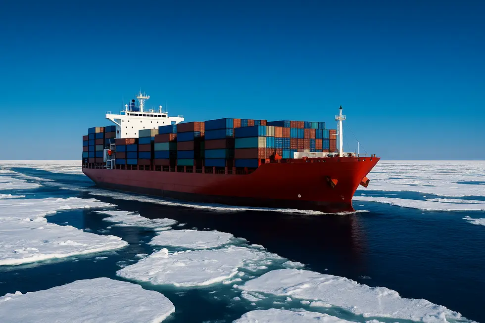 Tàu container đi qua tuyến biển Bắc Cực.