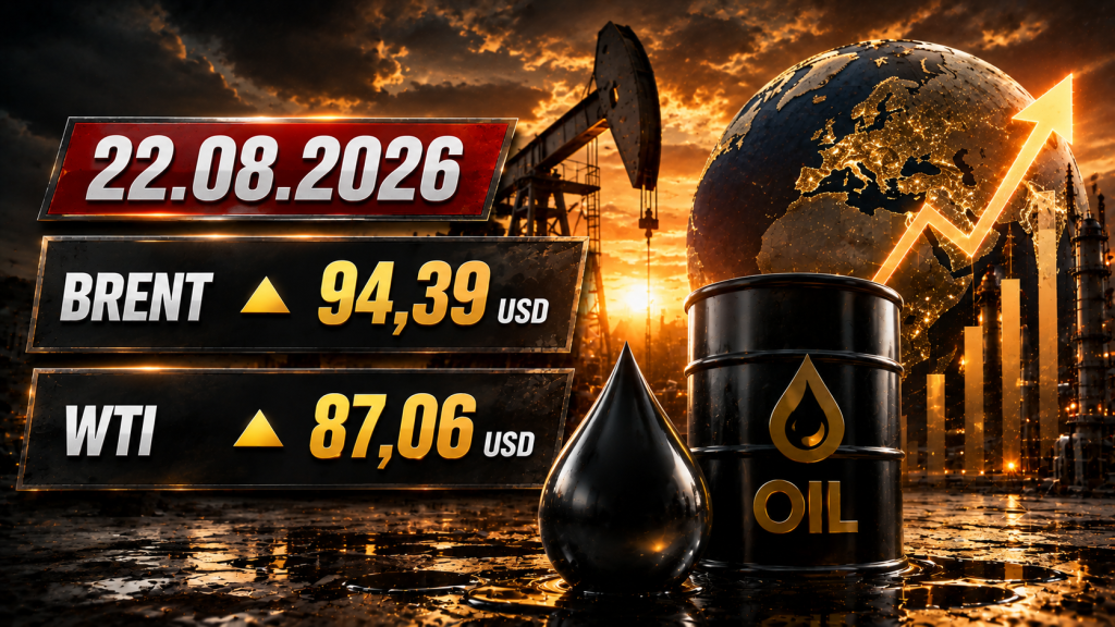 Giá dầu thế giới hôm nay 22.08.2026: Brent đạt 94,39 USD, WTI lên 87,06 USD trước sức ép “Ngày D kinh tế”