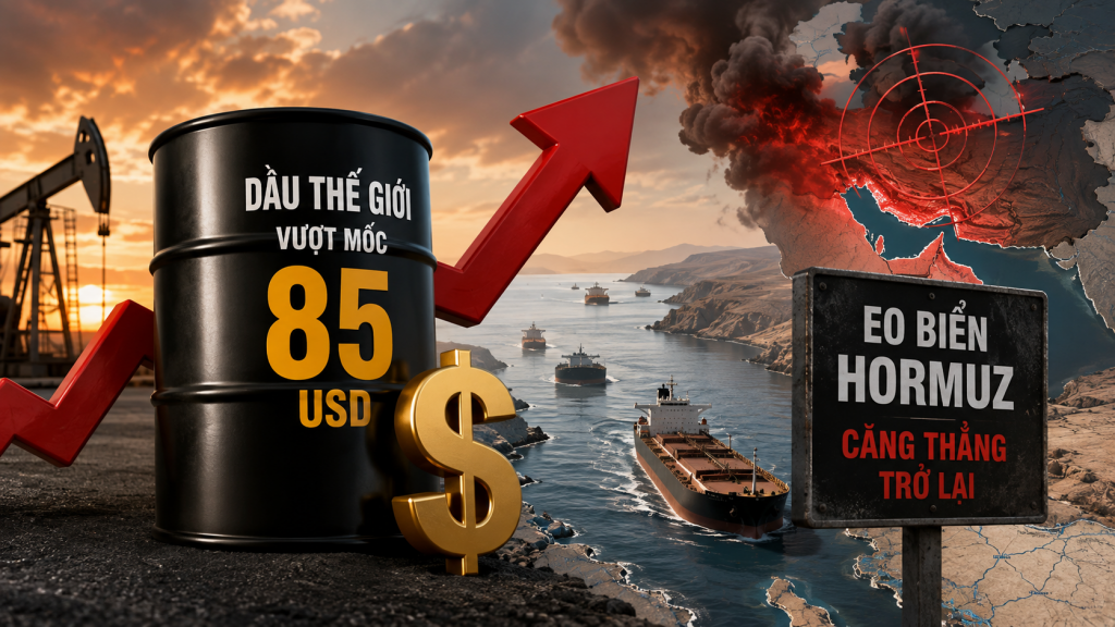 Giá dầu thế giới vượt mốc 85 USD: Căng thẳng Eo biển Hormuz bùng phát trở lại