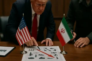 Biểu đồ về cấm vận và quân sự giữa Mỹ và Iran.