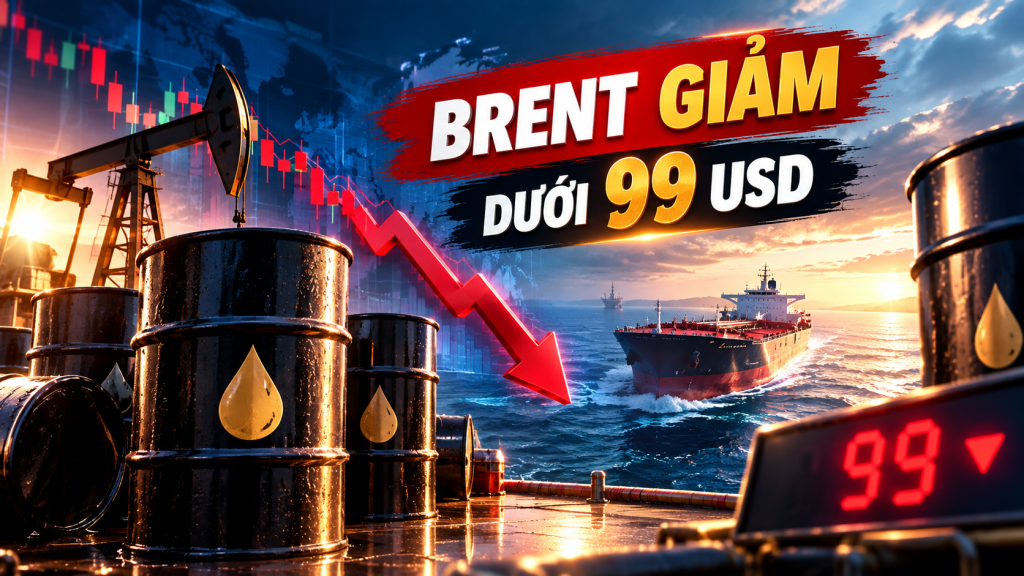 Giá dầu hôm nay 23/09/2026: Brent giảm phiên thứ 6 xuống dưới 99 USD/thùng