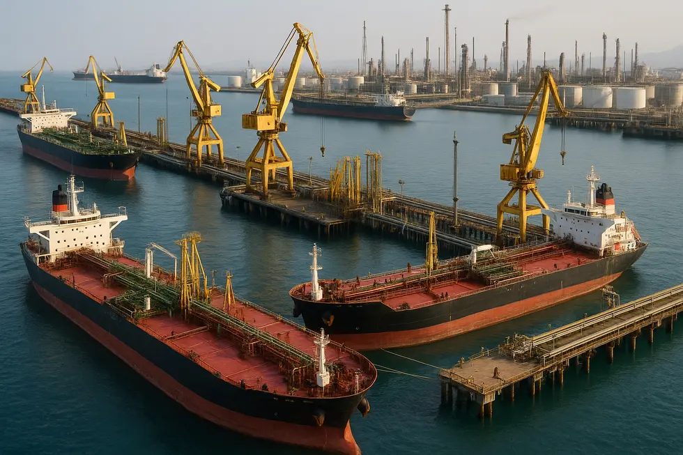 Tàu chở dầu qua eo biển Hormuz dưới sự giám sát của Iran và Oman.
