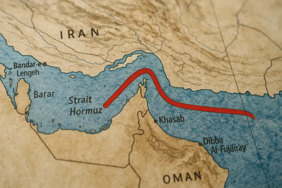 Tàu chở dầu qua eo biển Hormuz dưới sự giám sát của Iran và Oman.