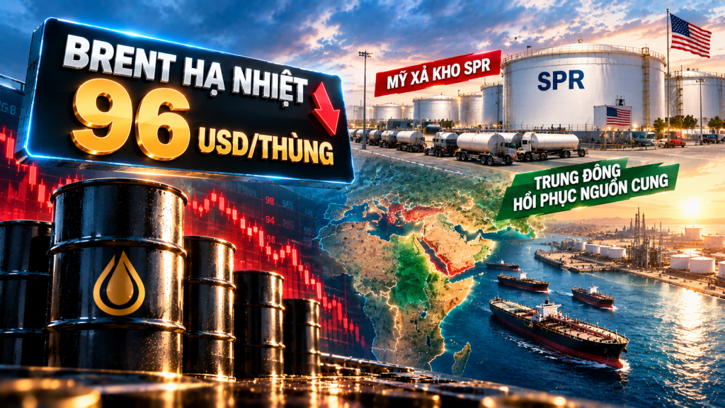 Giá dầu hôm nay 30/09/2026: Brent hạ nhiệt về mốc 96 USD/thùng khi Mỹ xả kho SPR và nguồn cung Trung Đông hồi phục