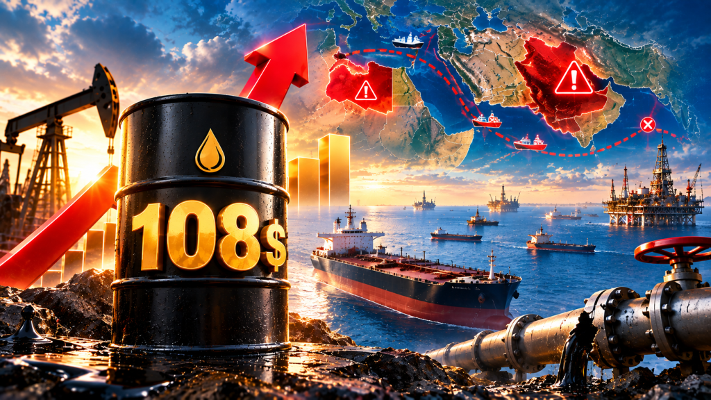 Giá dầu hôm nay 16/09/2026: Brent neo trên mốc 108 USD, đứt gãy nguồn cung Vùng Vịnh & Bắc Phi