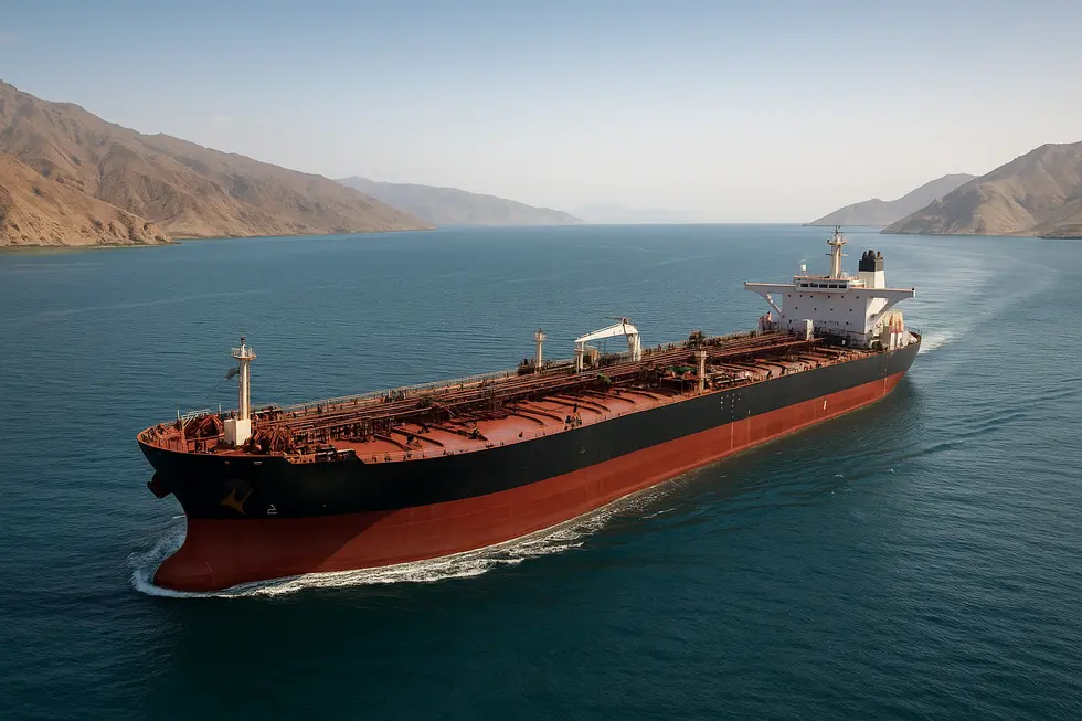 Tàu chở dầu qua eo biển Hormuz dưới sự giám sát của Iran và Oman.
