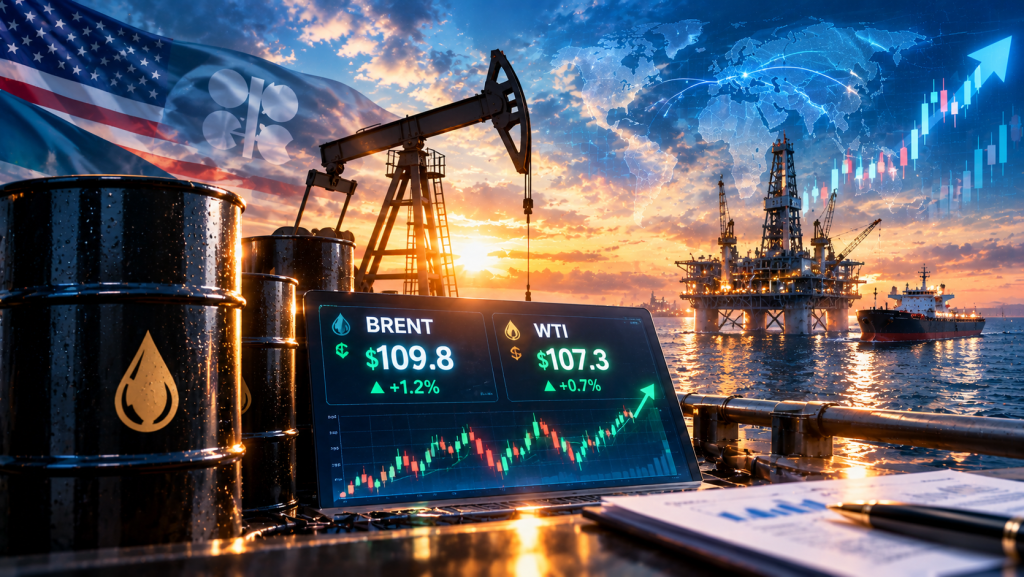 Giá dầu thế giới ngày 20/10/2026: Brent áp sát mốc $110, WTI tăng nhẹ trong bối cảnh thị trường giằng co